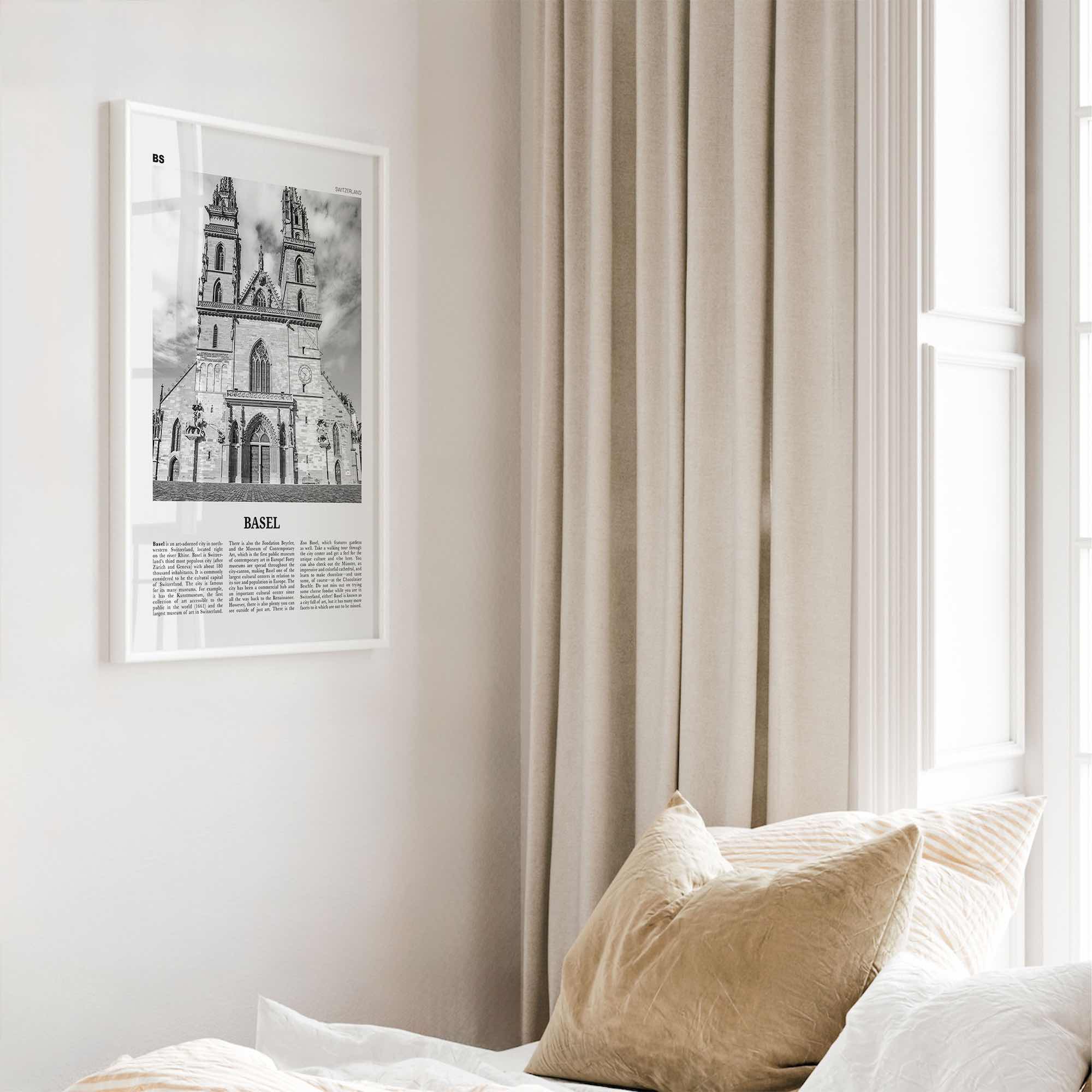 Basel Print Black and White No 2, Basel Wall Art, Basel Poster, Basel Photo, Basel Wall Décor, Basel Map, Switzerland