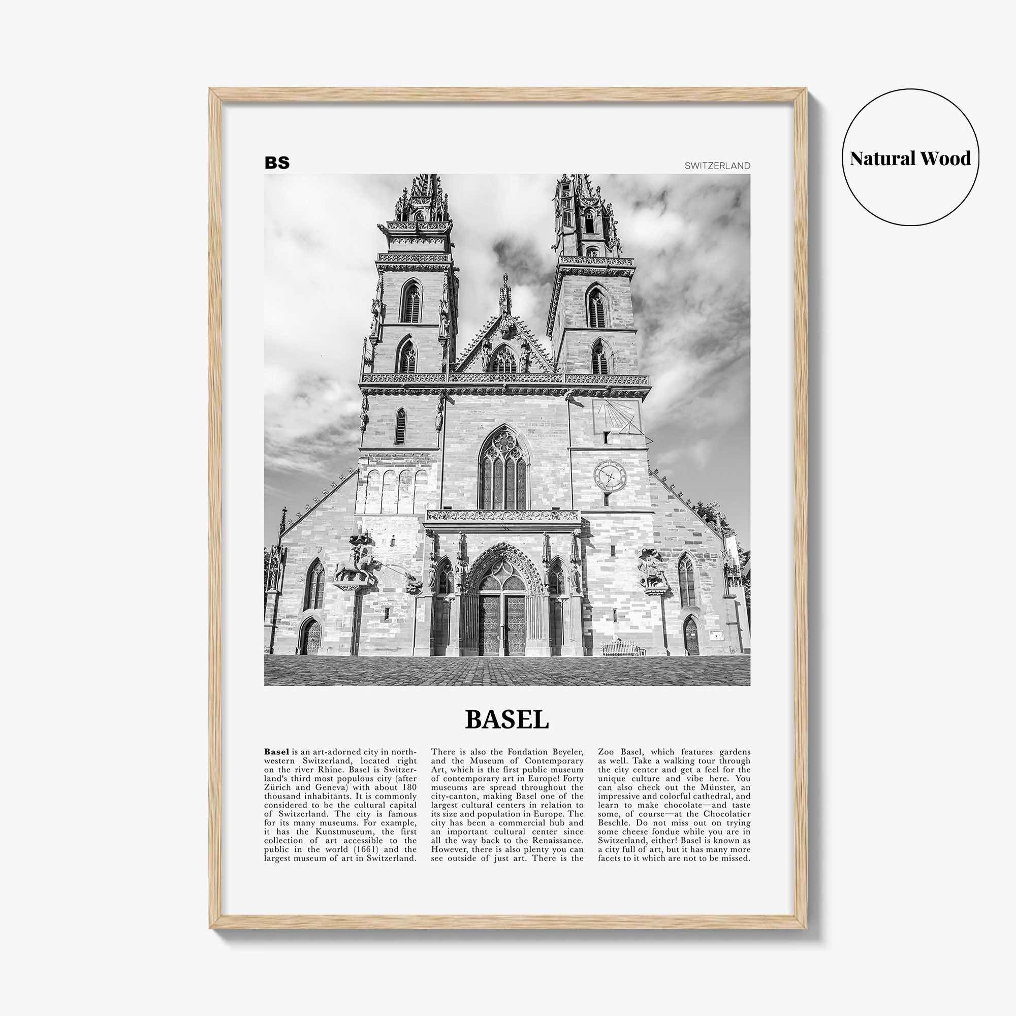 Basel Print Black and White No 2, Basel Wall Art, Basel Poster, Basel Photo, Basel Wall Décor, Basel Map, Switzerland