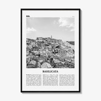 Basilicata Print Black and White, Basilicata Wall Art, Basilicata Poster, Basilicata Photo, Basilicata Wall Décor, Basilicata Map, Italy