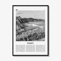 Basque Country Print Black and White, Basque Wall Art, Basque Poster, Basque Photo, Basque Wall Décor, Basque Map, Spain