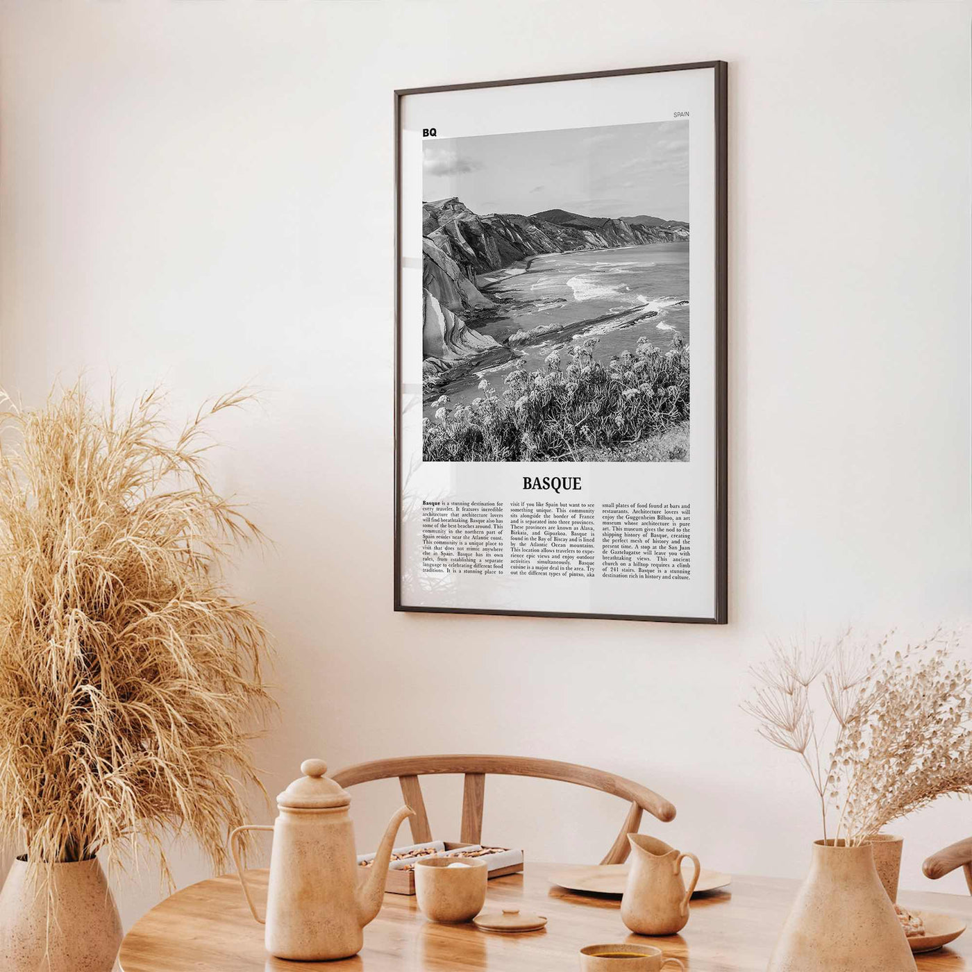 Basque Country Print Black and White, Basque Wall Art, Basque Poster, Basque Photo, Basque Wall Décor, Basque Map, Spain