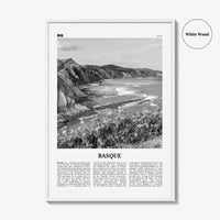 Basque Country Print Black and White, Basque Wall Art, Basque Poster, Basque Photo, Basque Wall Décor, Basque Map, Spain
