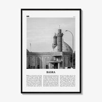 Basra Print Black and White, Basra Wall Art, Basra Poster, Basra Photo, Basra Map, Basra Wall Decor, Iraq, al-Baṣrah, Shatt al-Arab
