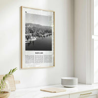 Bass Lake Print Black and White, Bass Lake Wall Art, Bass Lake Poster, Bass Lake Photo, Bass Lake Wall Décor, Bass Lake Map, California, USA