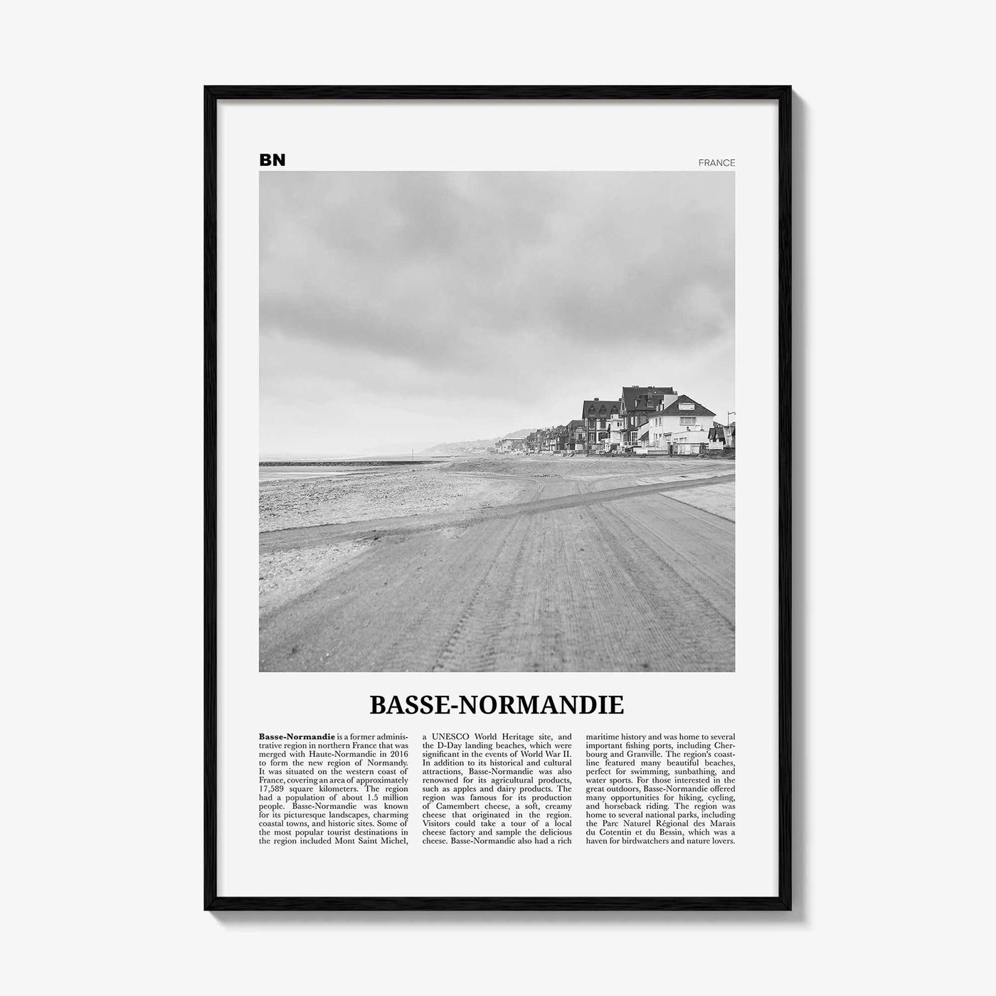 Basse Normandie Print Black and White, Basse Normandie Art, Basse Normandie Poster, Photo, Basse Normandie Wall Décor, Basse Normandie Map