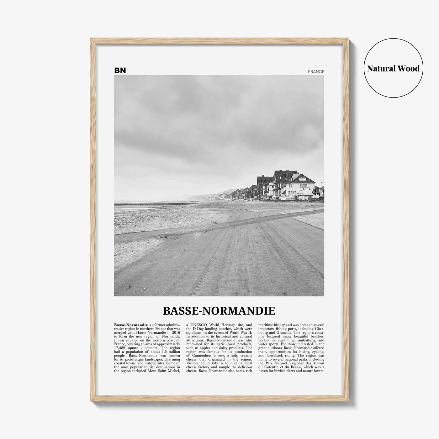 Basse Normandie Print Black and White, Basse Normandie Art, Basse Normandie Poster, Photo, Basse Normandie Wall Décor, Basse Normandie Map