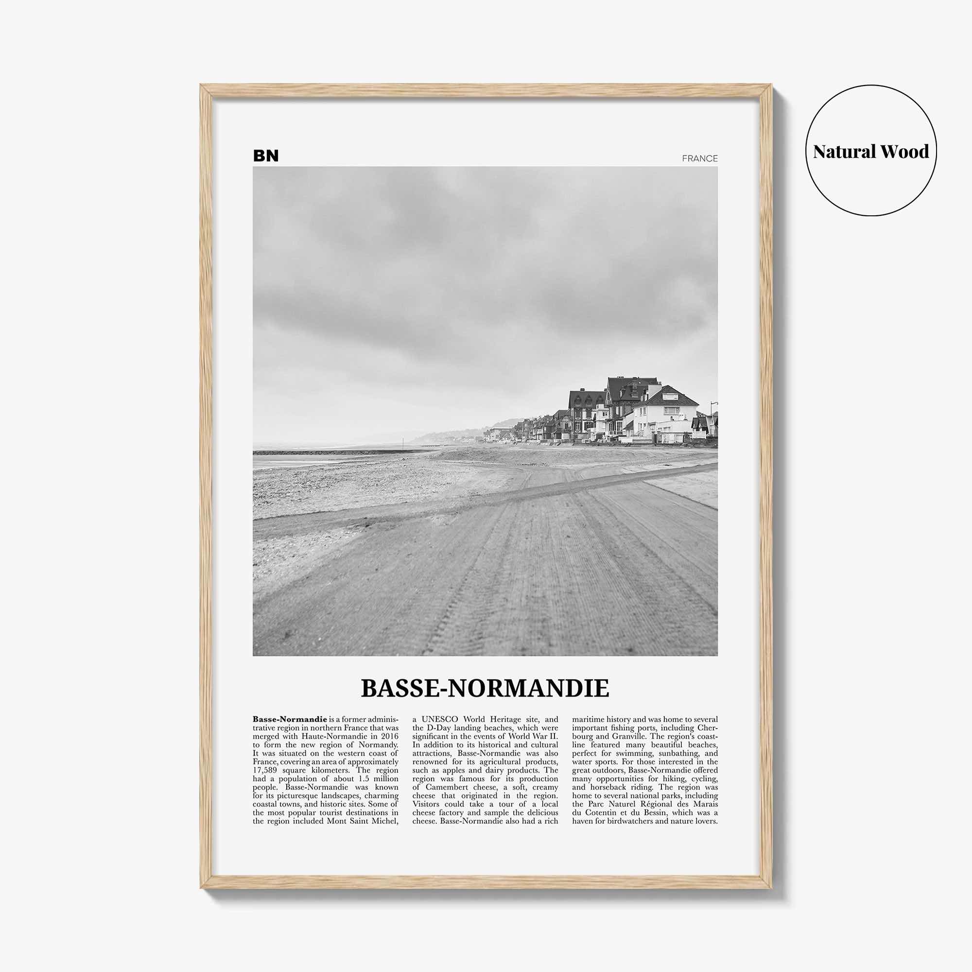 Basse Normandie Print Black and White, Basse Normandie Art, Basse Normandie Poster, Photo, Basse Normandie Wall Décor, Basse Normandie Map