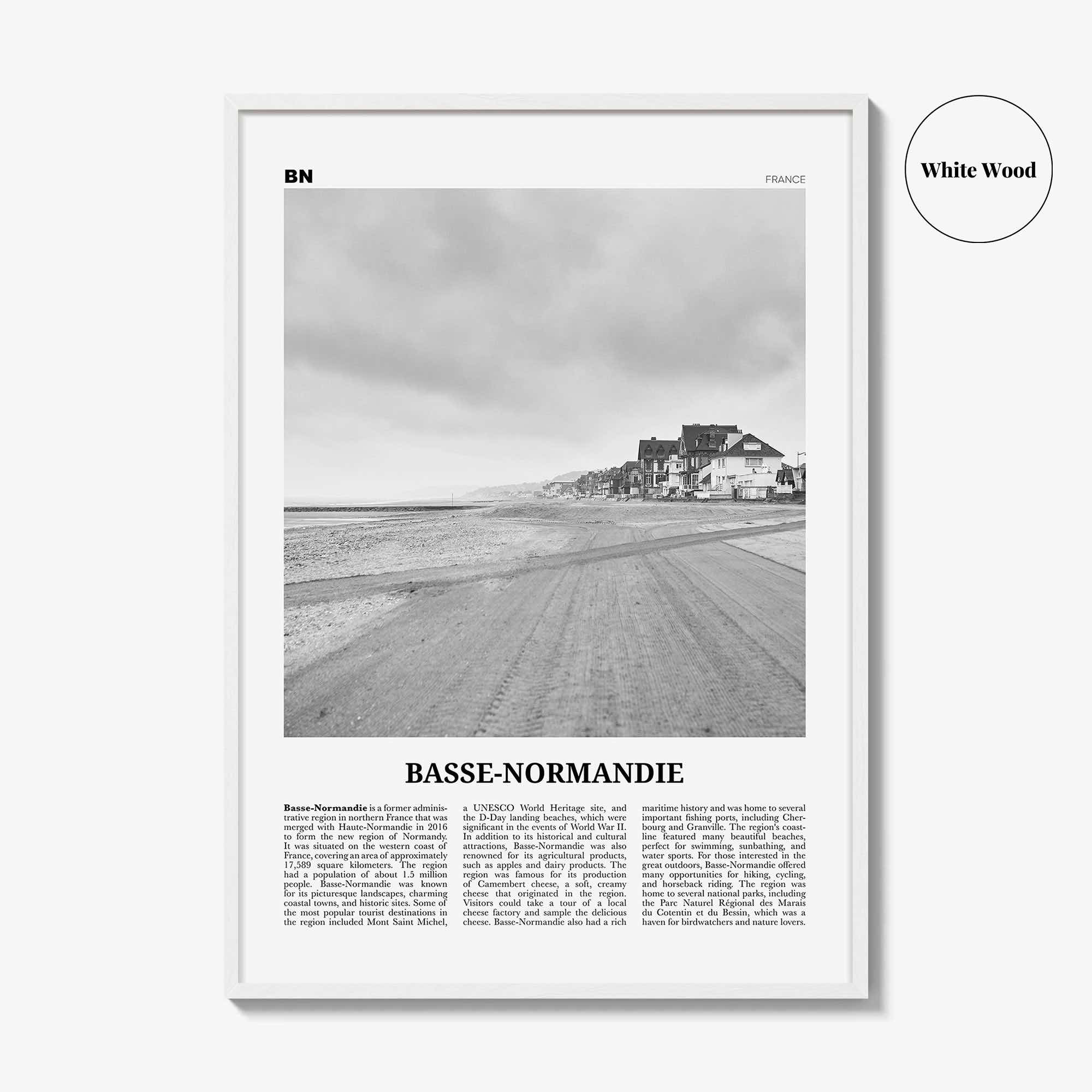 Basse Normandie Print Black and White, Basse Normandie Art, Basse Normandie Poster, Photo, Basse Normandie Wall Décor, Basse Normandie Map