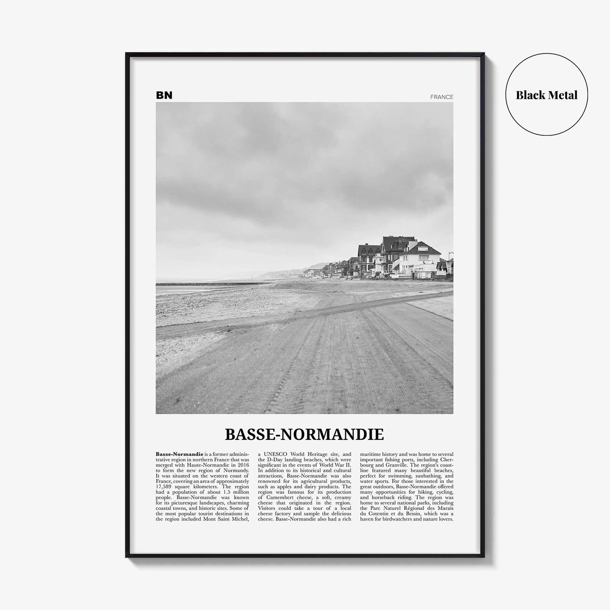 Basse Normandie Print Black and White, Basse Normandie Art, Basse Normandie Poster, Photo, Basse Normandie Wall Décor, Basse Normandie Map