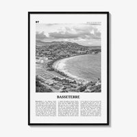 Basseterre Print Black and White, Basseterre Wall Art, Basseterre Poster, Basseterre Photo, Basseterre Wall Décor, Saint Kitts and Nevis