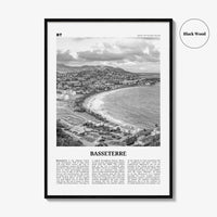 Basseterre Print Black and White, Basseterre Wall Art, Basseterre Poster, Basseterre Photo, Basseterre Wall Décor, Saint Kitts and Nevis