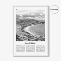 Basseterre Print Black and White, Basseterre Wall Art, Basseterre Poster, Basseterre Photo, Basseterre Wall Décor, Saint Kitts and Nevis
