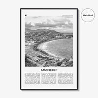 Basseterre Print Black and White, Basseterre Wall Art, Basseterre Poster, Basseterre Photo, Basseterre Wall Décor, Saint Kitts and Nevis