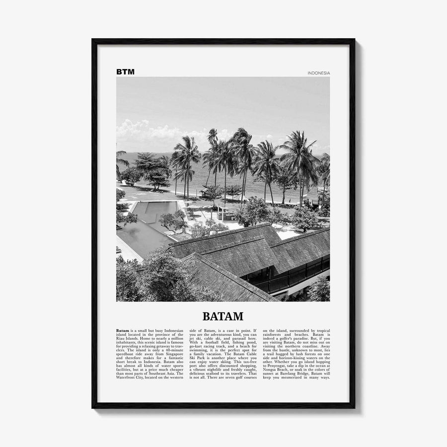 Batam Print Black and White, Batam Wall Art, Batam Poster, Batam Photo, Batam Wall Décor, Indonesia, Riau Islands, Kota Batam
