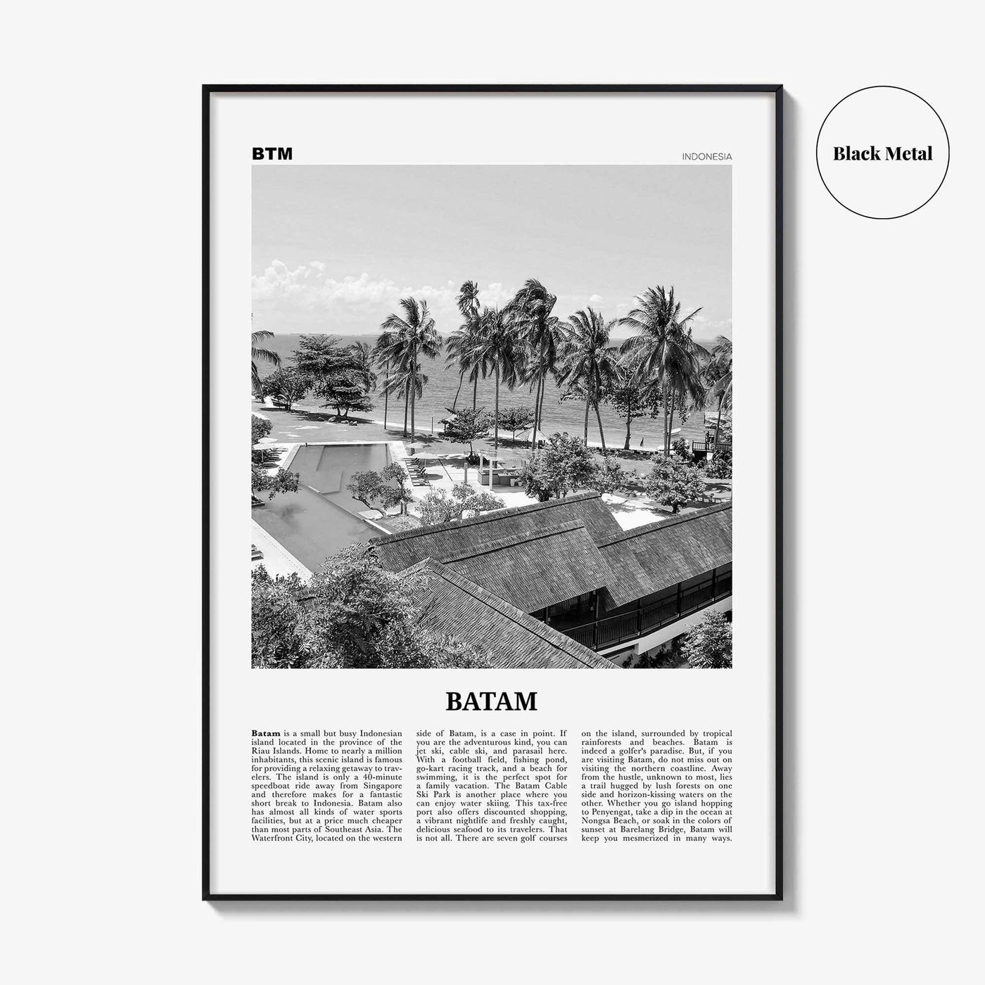 Batam Print Black and White, Batam Wall Art, Batam Poster, Batam Photo, Batam Wall Décor, Indonesia, Riau Islands, Kota Batam