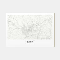 Bath Map Landscape Poster