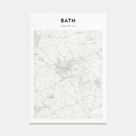 Bath Map Portrait Poster