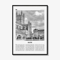Bath Print Black and White, Bath Wall Art, Bath Poster, Bath Photo, Bath Wall Decor, England, UK, United Kingdom, Somerset, Europe