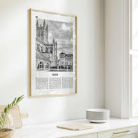 Bath Print Black and White, Bath Wall Art, Bath Poster, Bath Photo, Bath Wall Decor, England, UK, United Kingdom, Somerset, Europe