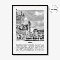 Bath Print Black and White, Bath Wall Art, Bath Poster, Bath Photo, Bath Wall Decor, England, UK, United Kingdom, Somerset, Europe