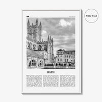Bath Print Black and White, Bath Wall Art, Bath Poster, Bath Photo, Bath Wall Decor, England, UK, United Kingdom, Somerset, Europe
