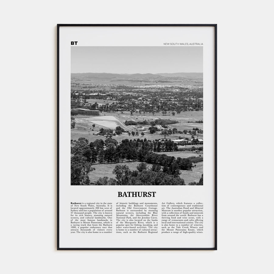Bathurst Travel B&W Poster