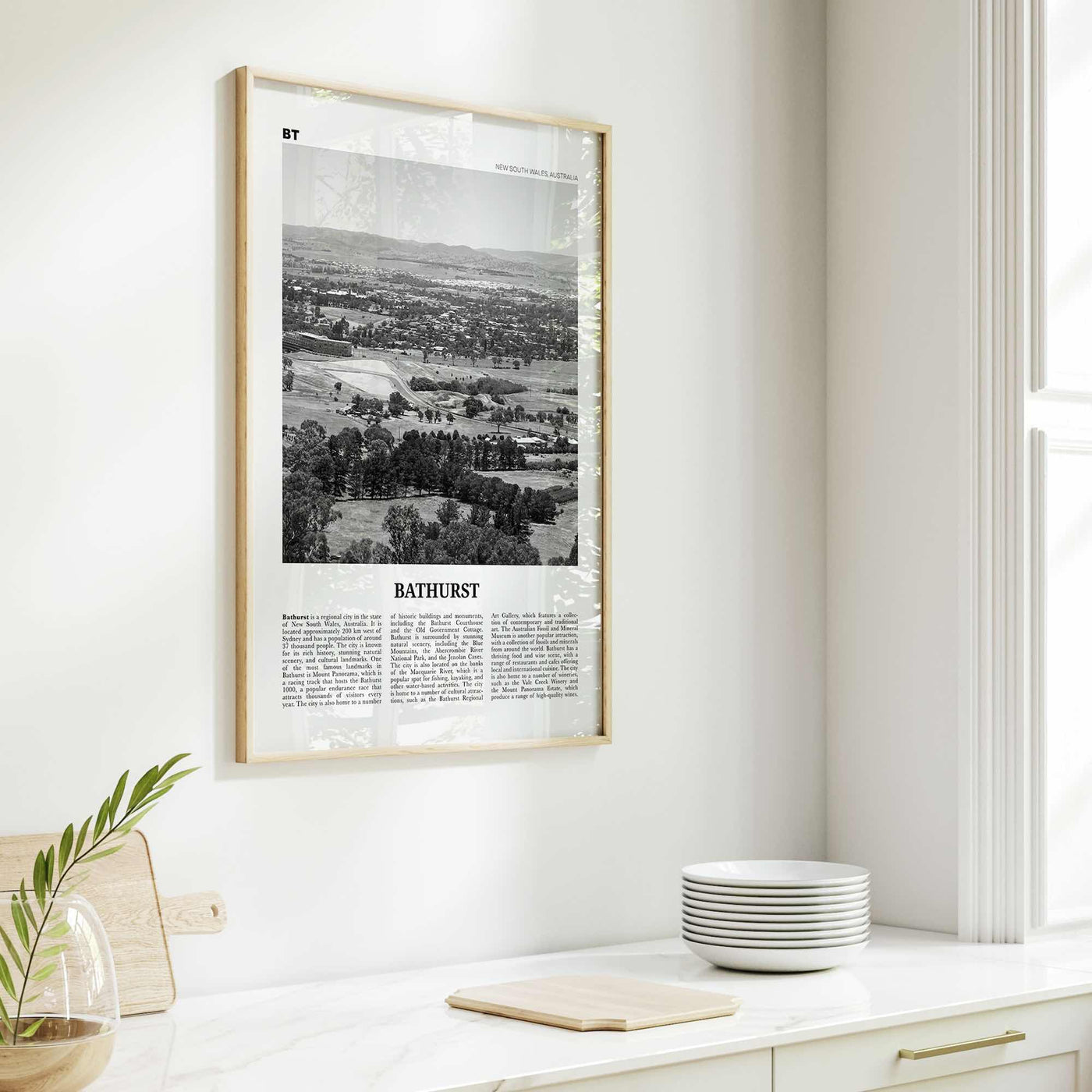 Bathurst Print Black and White, Bathurst Wall Art, Bathurst Poster, Bathurst Photo, Bathurst Wall Décor, Bathurst Map, Australia