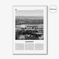Bathurst Print Black and White, Bathurst Wall Art, Bathurst Poster, Bathurst Photo, Bathurst Wall Décor, Bathurst Map, Australia