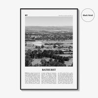 Bathurst Print Black and White, Bathurst Wall Art, Bathurst Poster, Bathurst Photo, Bathurst Wall Décor, Bathurst Map, Australia