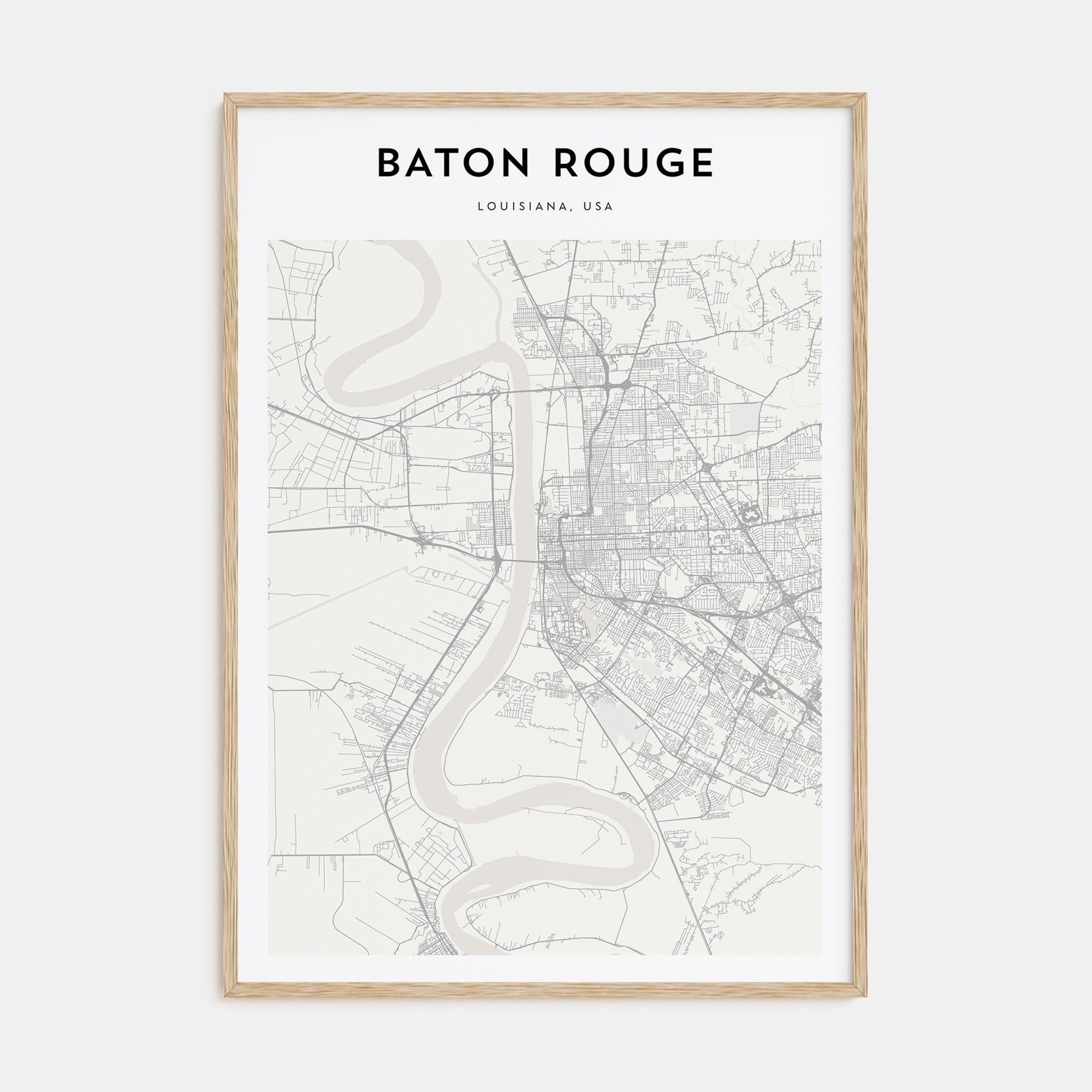 Baton Rouge Map Portrait Poster