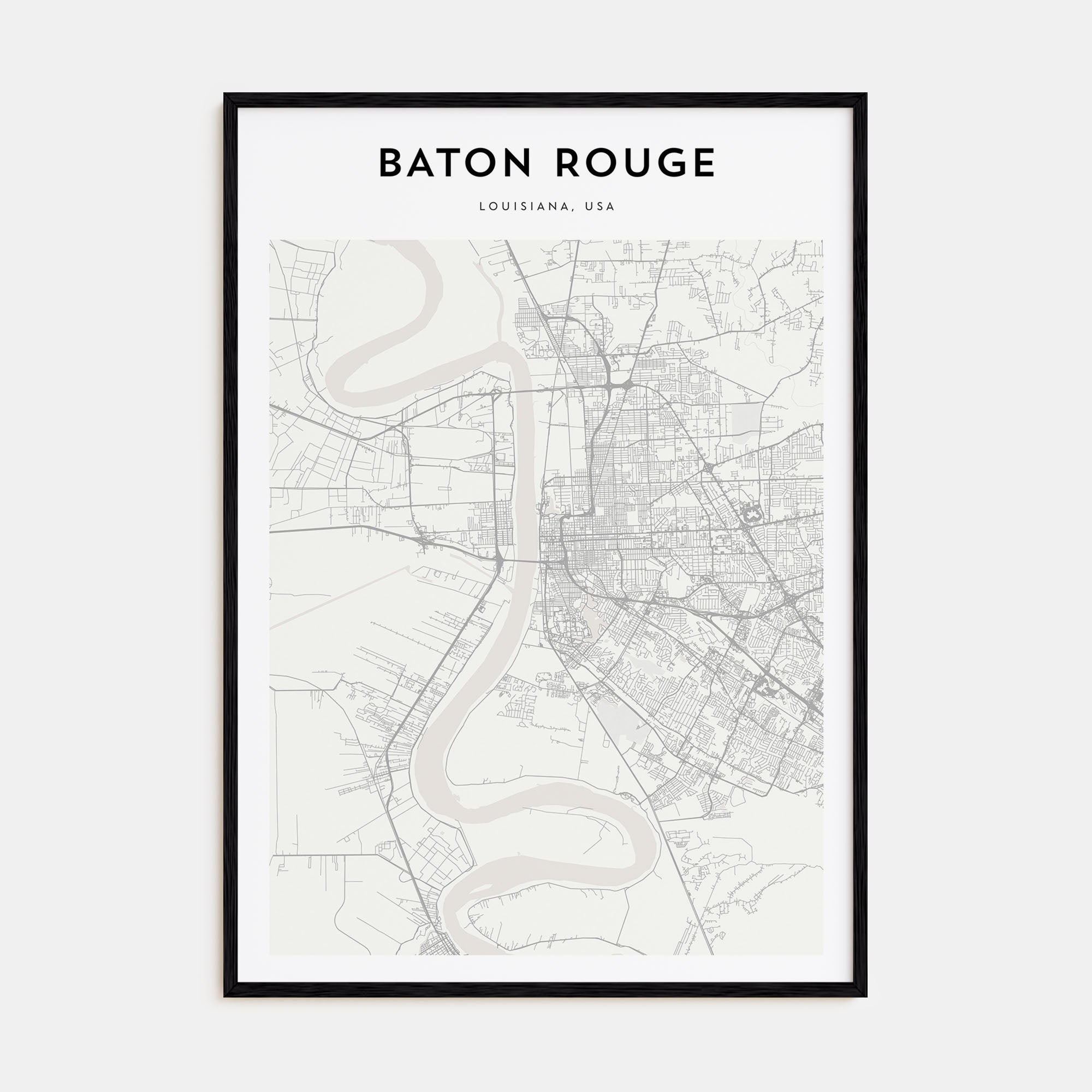 Baton Rouge Map Portrait Poster