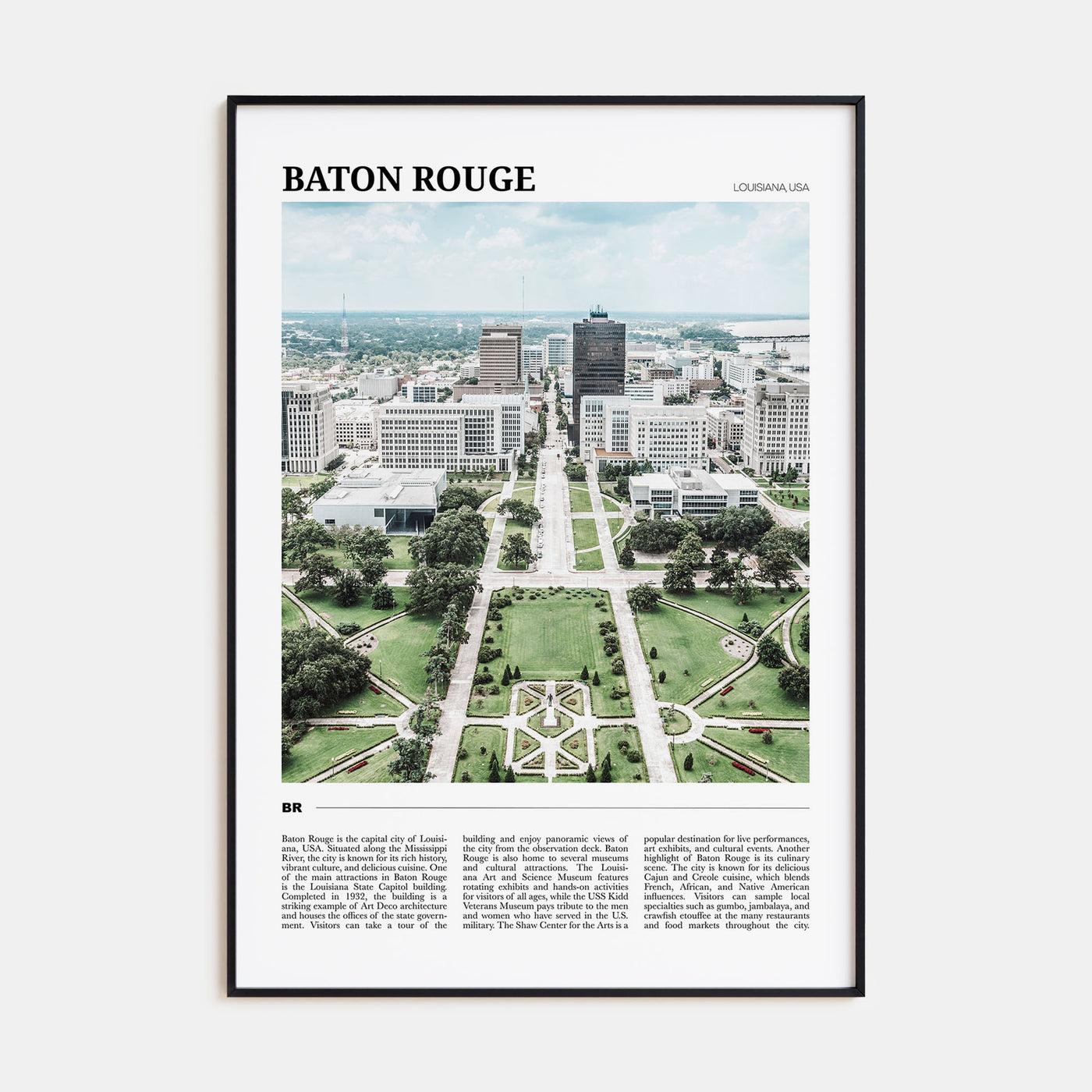 Baton Rouge Travel Color Poster