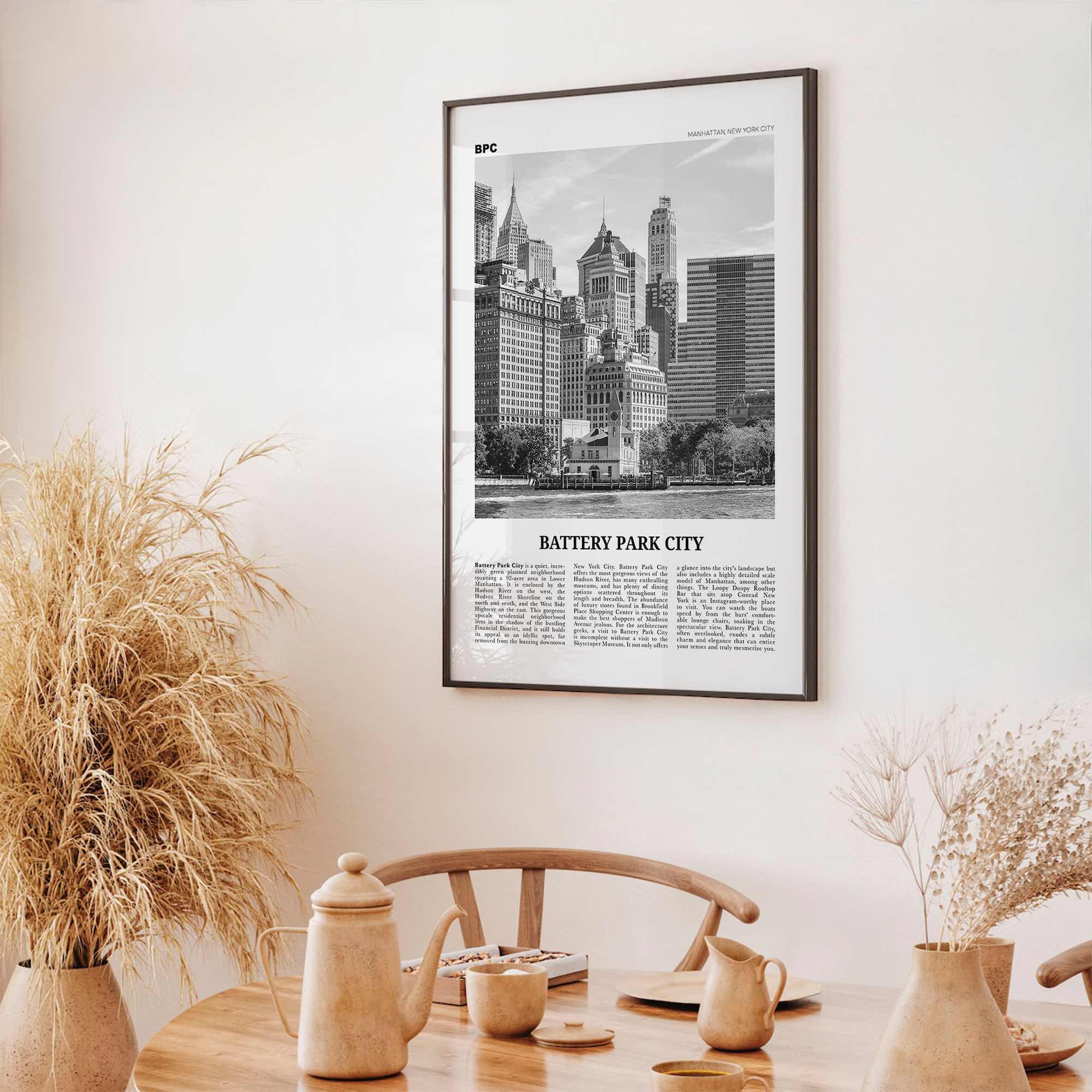 Battery Park City Print Black and White, Battery Park City Wall Art, Battery Park City Poster, Battery Park City Photo, New York City, USA