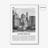 Battery Park City Print Black and White, Battery Park City Wall Art, Battery Park City Poster, Battery Park City Photo, New York City, USA