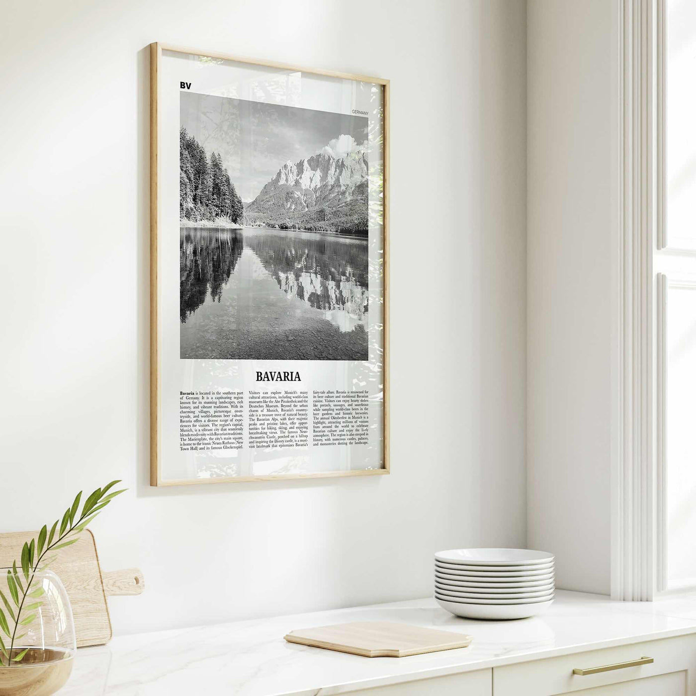 Bavaria Print Black and White, Bavaria Wall Art, Bavaria Poster, Bavaria Photo, Bavaria Wall Décor, Bavaria Map, Germany