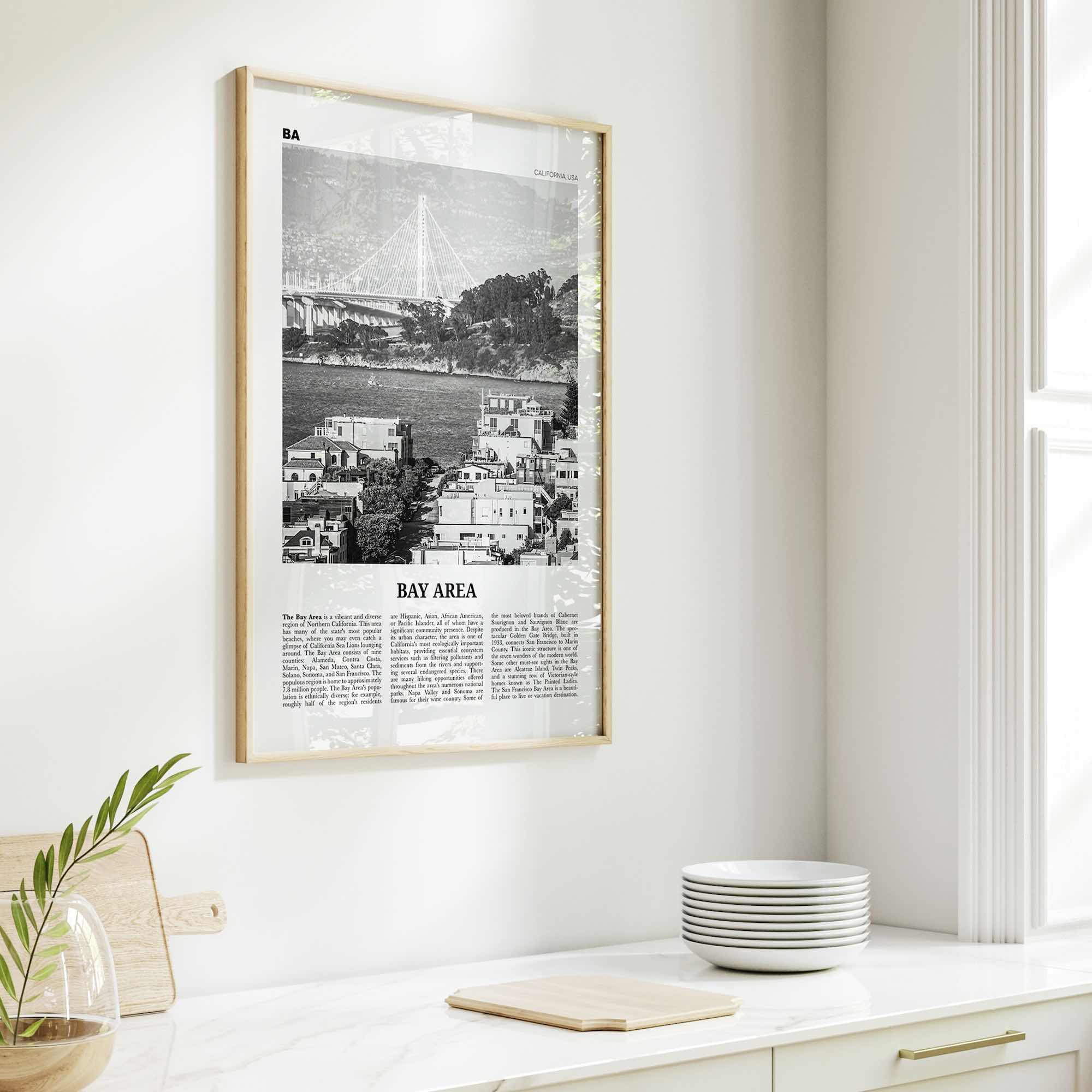 Bay Area Print Black and White No 1, Bay Area Wall Art, Bay Area Poster, California, USA, United States, Bay Area Photo
