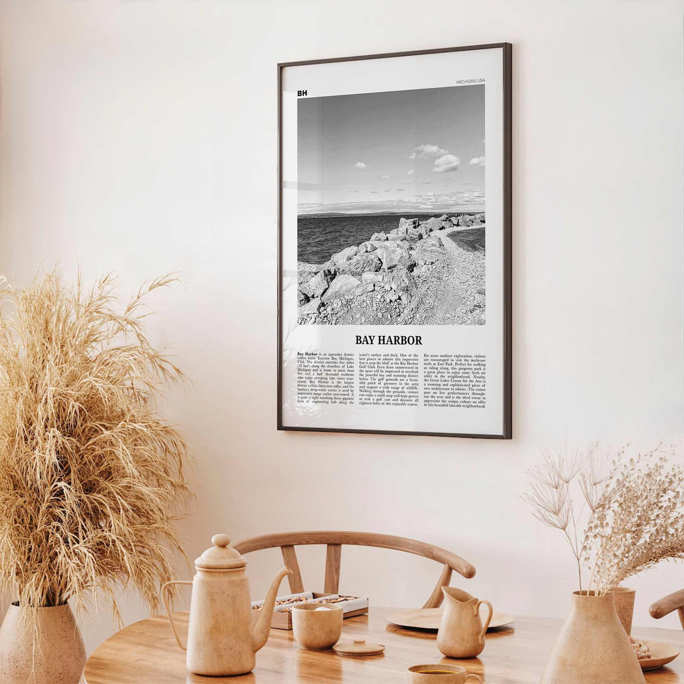 Bay Harbor Print Black and White, Bay Harbor Wall Art, Bay Harbor Poster, Bay Harbor Photo, Bay Harbor Map, Bay Harbor Wall Decor, Michigan