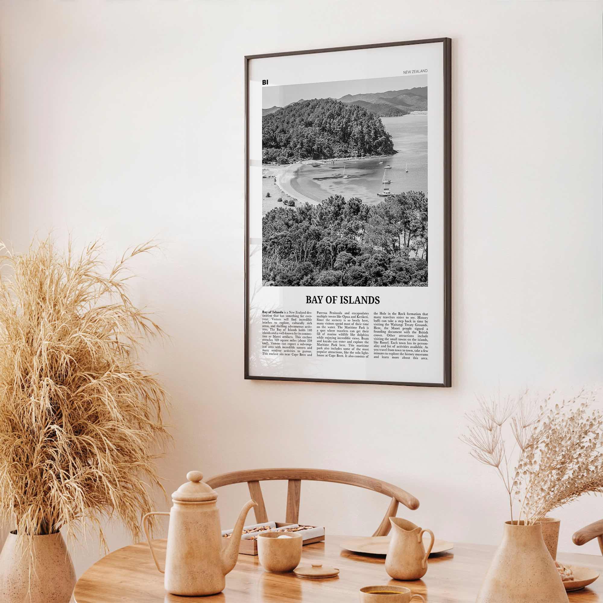 Bay of Islands Print Black and White, Bay of Islands Wall Art, Bay of Islands Poster, Bay of Islands Photo, New Zealand