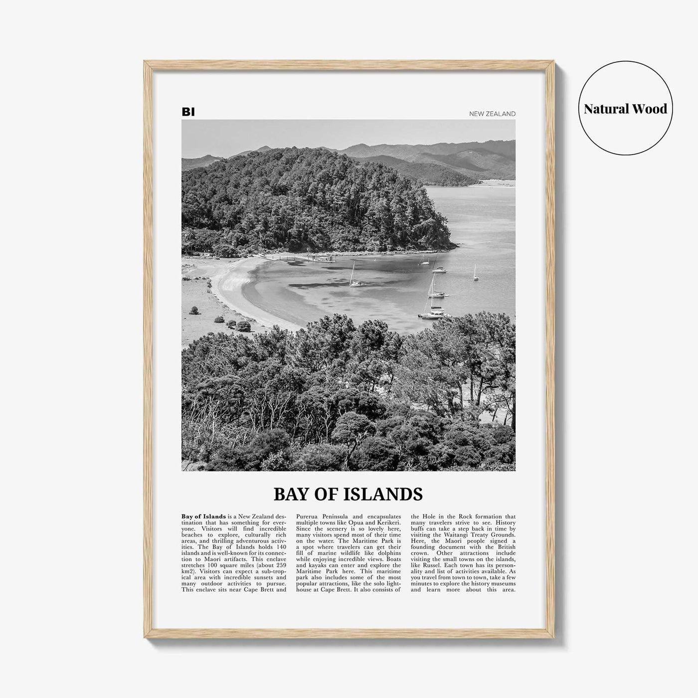 Bay of Islands Print Black and White, Bay of Islands Wall Art, Bay of Islands Poster, Bay of Islands Photo, New Zealand