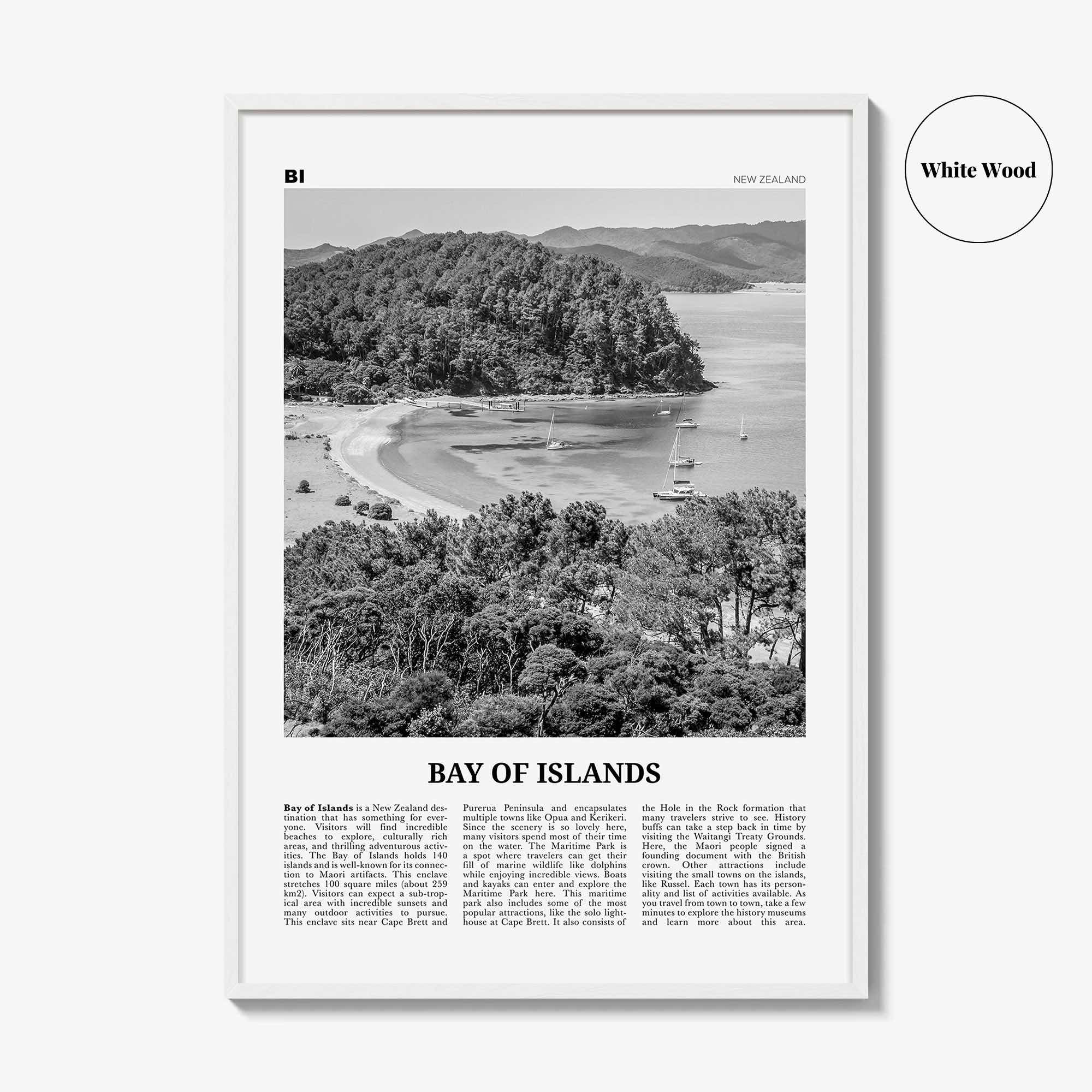 Bay of Islands Print Black and White, Bay of Islands Wall Art, Bay of Islands Poster, Bay of Islands Photo, New Zealand