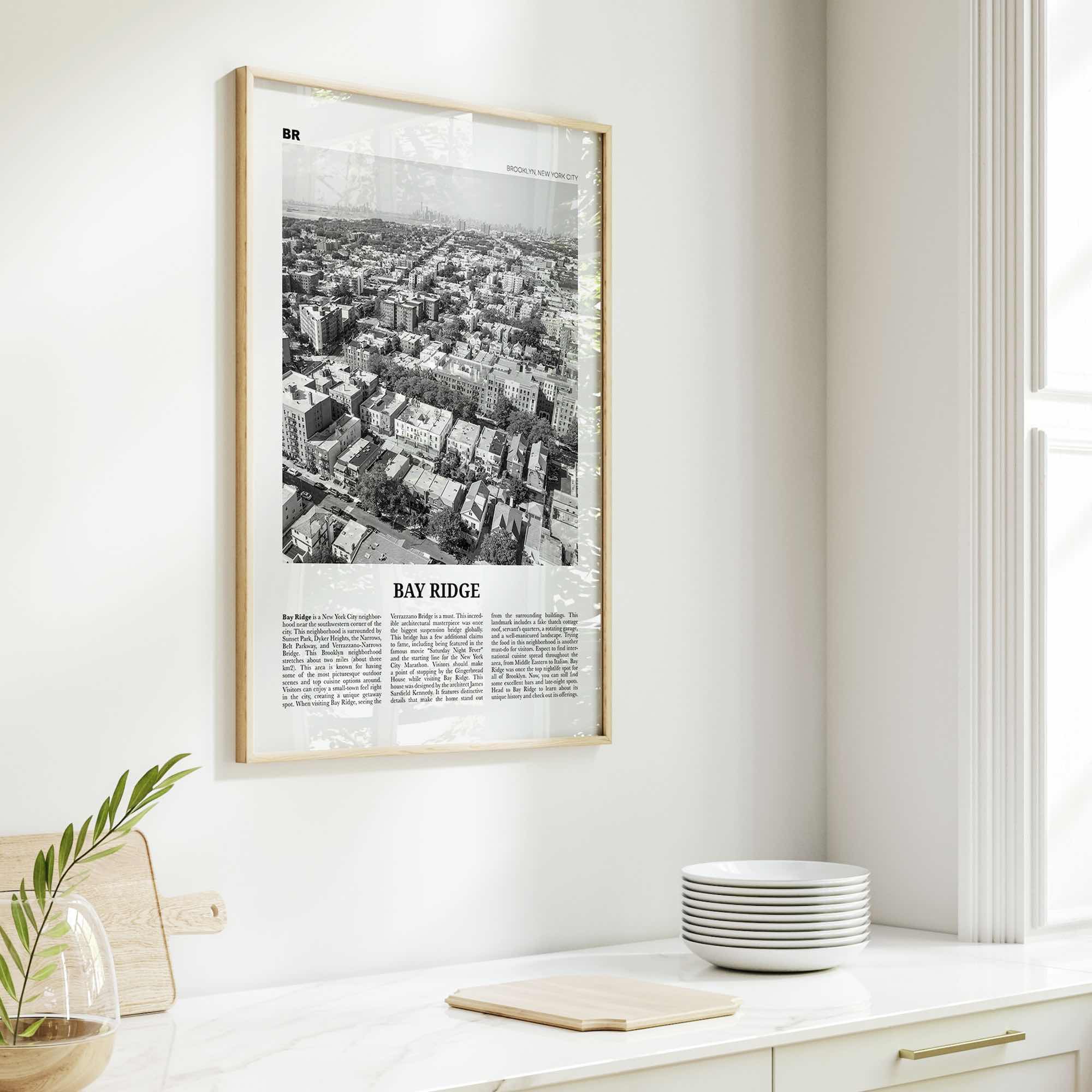 Bay Ridge Print Black and White, Bay Ridge Wall Art, Bay Ridge Poster, Bay Ridge Photo, Bay Ridge Wall Décor, Bay Ridge Map, New York, USA