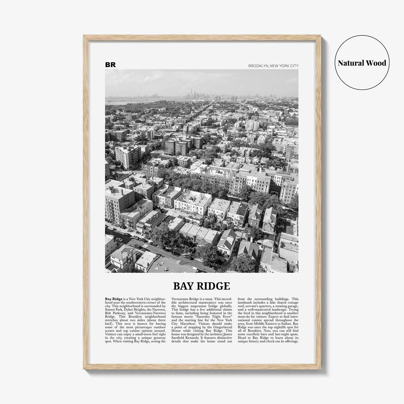 Bay Ridge Print Black and White, Bay Ridge Wall Art, Bay Ridge Poster, Bay Ridge Photo, Bay Ridge Wall Décor, Bay Ridge Map, New York, USA