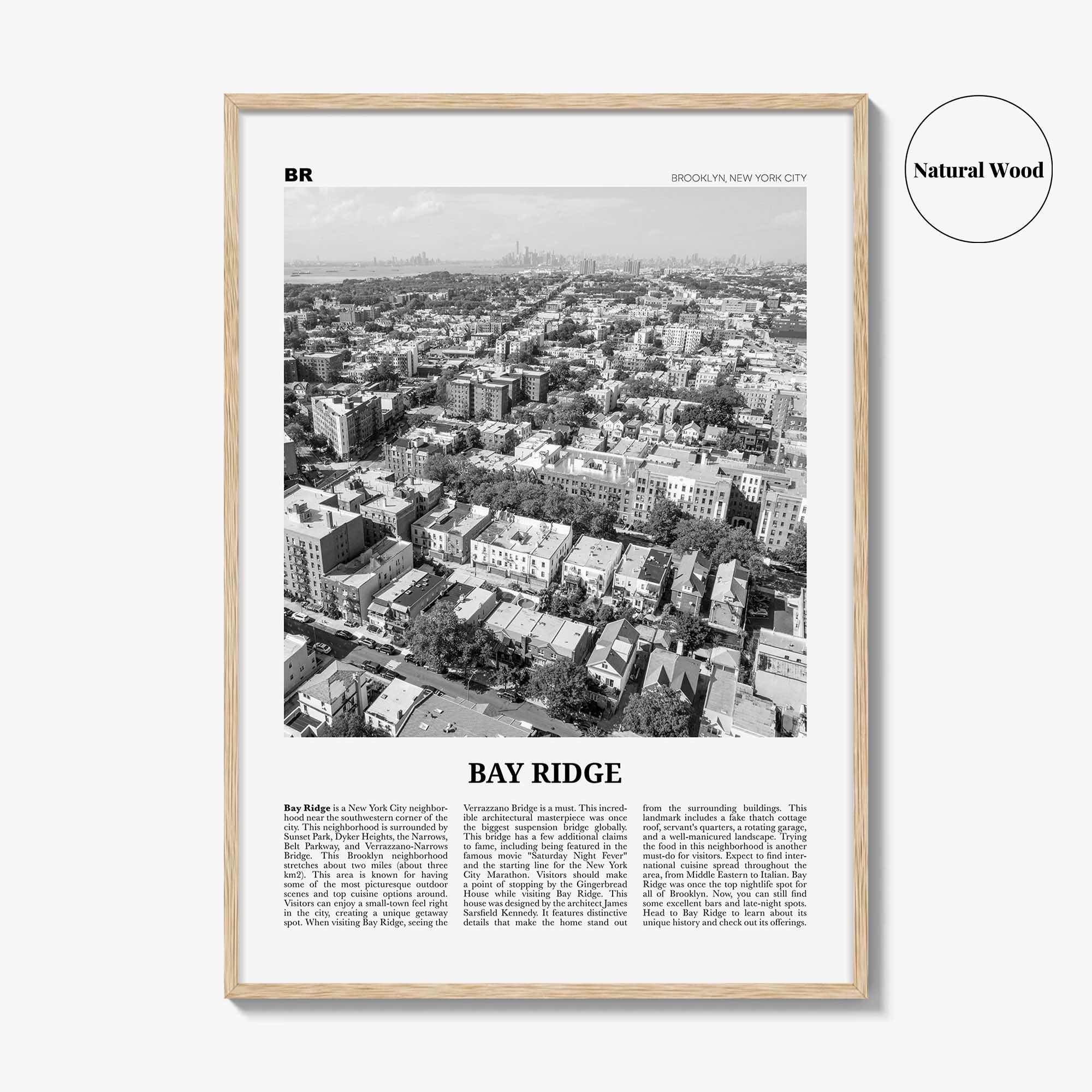 Bay Ridge Print Black and White, Bay Ridge Wall Art, Bay Ridge Poster, Bay Ridge Photo, Bay Ridge Wall Décor, Bay Ridge Map, New York, USA