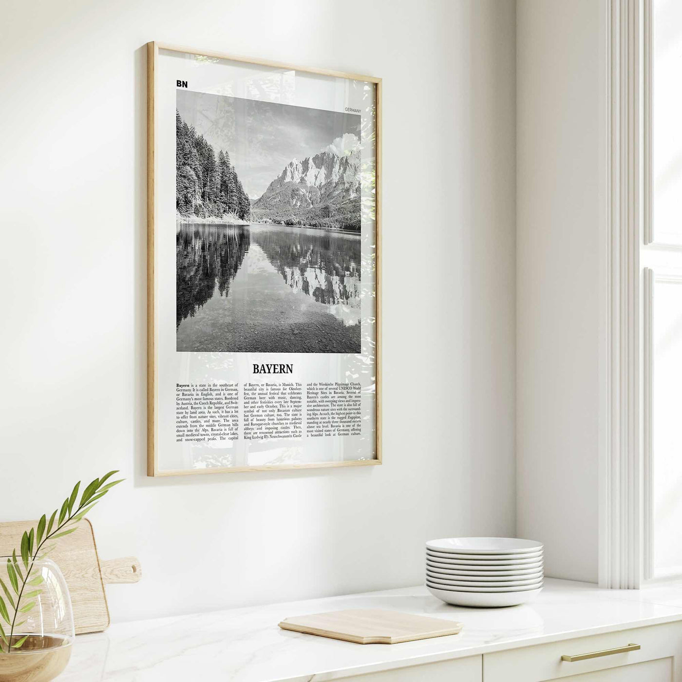 Bayern Print Black and White, Bayern Wall Art, Bayern Poster, Bayern Photo, Bayern Wall Décor, Bayern Map, Germany