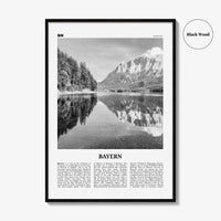 Bayern Print Black and White, Bayern Wall Art, Bayern Poster, Bayern Photo, Bayern Wall Décor, Bayern Map, Germany