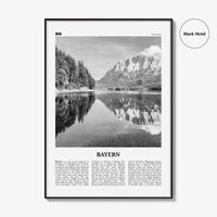 Bayern Print Black and White, Bayern Wall Art, Bayern Poster, Bayern Photo, Bayern Wall Décor, Bayern Map, Germany