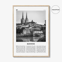 Bayonne Print Black and White France, Bayonne Wall Art, Bayonne Poster, Bayonne Photo, Bayonne Wall Décor, Bayonne Map, France