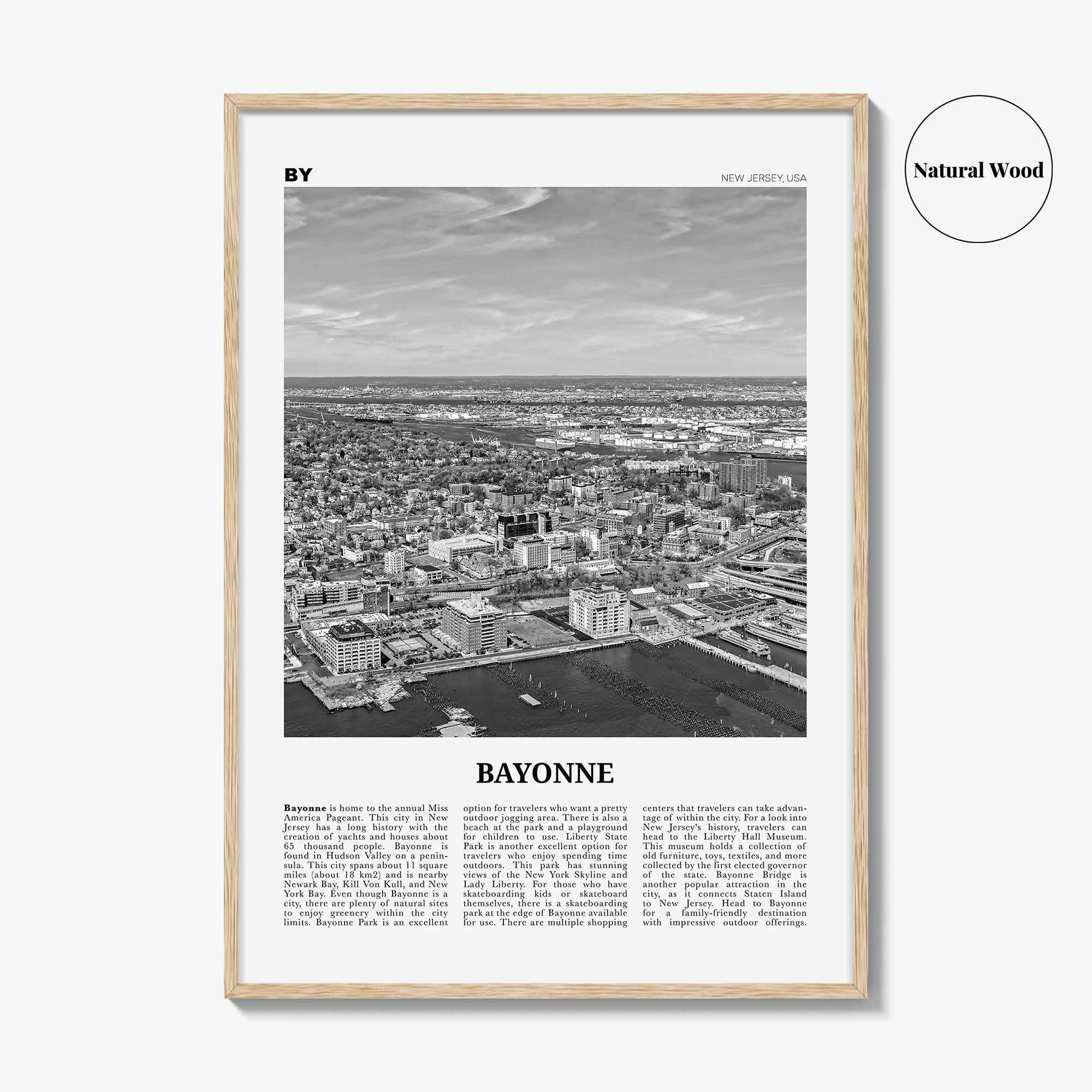 Bayonne Print Black and White New Jersey, Bayonne Wall Art, Bayonne Poster, Bayonne Photo, Bayonne Wall Décor, Bayonne Map, New Jersey, USA