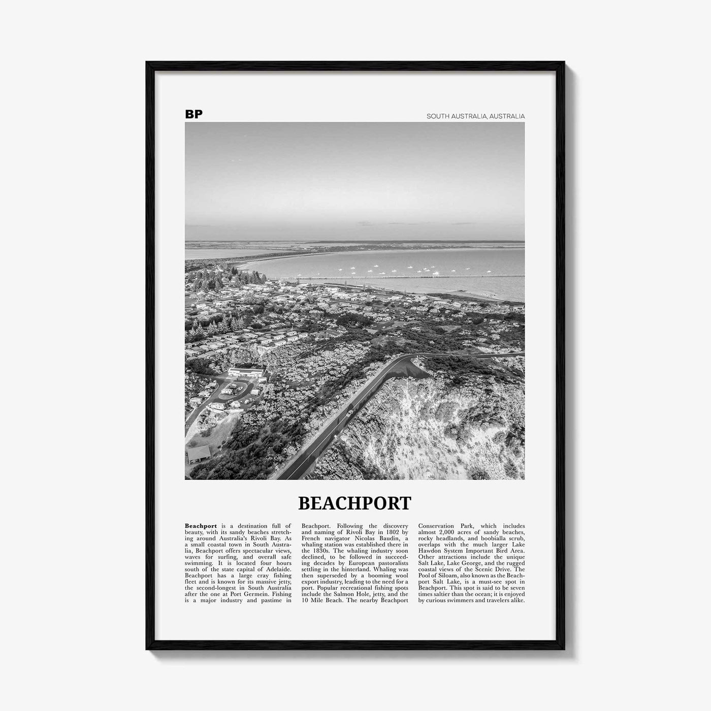 Beachport Print Black and White No 1, Beachport Wall Art, Beachport Poster, Beachport Photo, Beachport Wall Décor, South Australia
