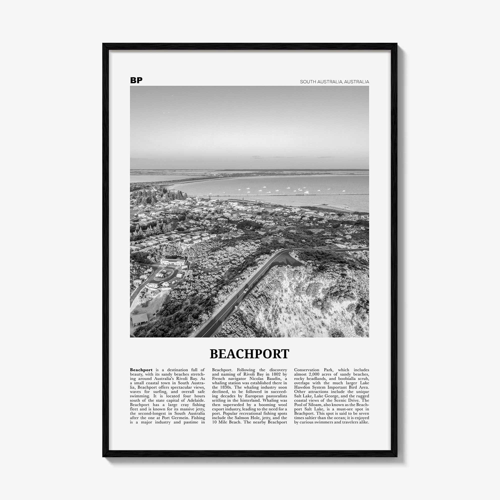 Beachport Print Black and White No 1, Beachport Wall Art, Beachport Poster, Beachport Photo, Beachport Wall Décor, South Australia